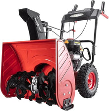 PowerSmart 24-Inch Gas Snow Blower with 212cc Engine, Electric Start, and 6 Forward/2 Reverse Speeds, Two-Stage, Self-Propelled Snow Blower with LED Lights