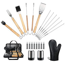 BBQ Tools Set Grill Accessories Skewers Tongs Spade Brush Glove Outdoor Barbecue Utensils (Size : 23 pcs) (15 pcs)