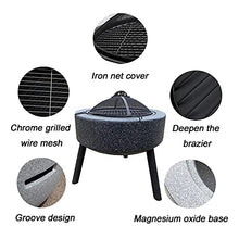 Outdoor Fire Pit Outdoor fire Pit, 23-inch Bonfire Wood Burning Terrace fire Pit, Heating Cooking Grill
