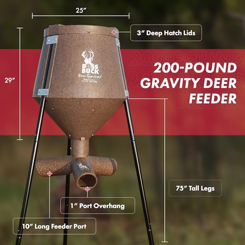 Boss Buck 200 lb Gravity Fed Tripod Feeder for Wildlife - Brown (3 Pack)