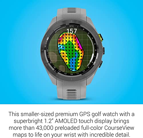 Garmin Approach S70 Golf GPS Watch Gray 42mm AMOLED Display