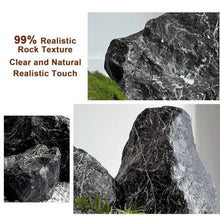 Faux Landscape Rock, Black Marble Vein Decorative Fake Rocks
