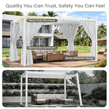 ADRERIC Louvered Pergola 12'x20' Outdoor Pergola with Roof, Heavy Duty Aluminum Frame & Waterproof Curtains, Hardtop Gazebo with Adjustable Louvers for Patio, Deck and Backyard, White