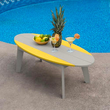 highwood Shoreline Surfboard Coffee Table, Cove Gray/Sunbeam Yellow