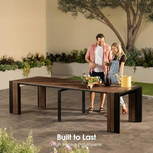 Transformer Extendable Outdoor Dining Table, Dark Walnut, Brown, Table Only