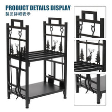 WXPWAMZ Metal Firewood Rack, 2-Tier Log Holder for Wood Stove and Fireplace, Easy Assembly for Indoor, Outdoor, and Camping Use