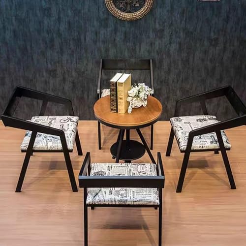 JOSOGO Outdoor Cafe Bistro Table and Chair Set, Metal Round Dining Set for Coffee Shop, Commercial Restaurant Furniture for Dessert Shop Patio,Bar BBQ Hotpot Seating(T)