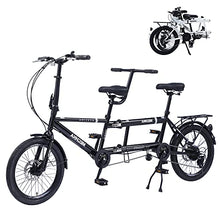 GOJLEX Foldable Tandem Bike 20” City Folding Bicycle Black