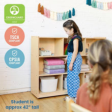 ECR4Kids 8-Compartment Mobile Storage Cabinet 36in Classroom Furniture Natural