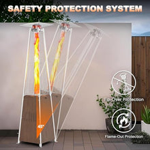 48,000 BTU Patio Heater with Wheels Propane Outdoor Heater for Terrace Garden Poolside 360° Pyramid Heater with Protective Cover Stainless Steel and Glass Brown