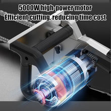 Handheld Concrete Chain Saw, 5000W Brushless Motor Electric Wall Groove Machine with Wet Water Supply Dust Removal Pump, for Concrete, Steel Bars, Marble, Brick