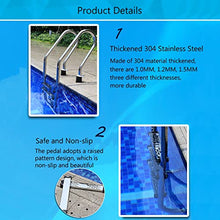 Stainless Steel Swimming Pool Handrail Swimming Pool Ladder, Inground 5 Step Non-Slip Ladder, Heavy Duty Non-Slip Ladder, Complete Accessories, Easy Assembly, Weight Capacity 440lbs, Silver