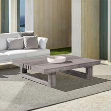 Armen Living Vivid Outdoor Patio Coffee Table in Gray Eucalyptus Wood