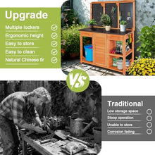 Agitree Outdoor Garden Potting Bench, Horticultural Wooden Workstation Table with Storage Drawer, Cabinet, Metal Pegboard, Adjustable Hooks and Shelves for Backyard, Patio, Greenhouse