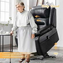 Power Lift Recliner Chair with Massage and Heat, Comfort Electric Reclining Sofa with Remote Control, PU Leather Ergonomic Lounge Home Theater Seating for Elderly, Black