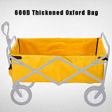 Collapsible Folding Outdoor Utility Wagon Heavy Duty Garden Cart Adjustable Handles and Double Fabric for Sping Picnic Beach
