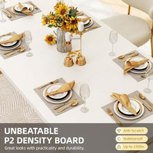 FURUIM2024M Dining Table 70.3 Inch Large Modern Dining Table for 6-8 People Rectangular Kitchen Table Faux Marble Top and Gold Geometric Metal Legs Table and Chairs Dining