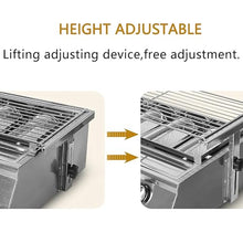 UYCVT Smokeless Gas Grill, Portable Liquefied Gas Oven with 6 Burner, Adjust Height Smokeless BBQ, Stainless Steel Outdoor Barbecue Cooking Oven, for Courtyard Camping Par