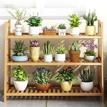 ZOCWJK Retro Ladder Shelf 3 Tier Flower Stand Wood Rustic Flowerpot Stand Freestanding Plant Shelf Wood Indoor Plant,