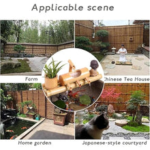 GenSDH Feng Shui Zen Bamboo Fountain Kit, Natural Decorative Fountain, Decoration Landscaping Fountain, Outdoor Water Feature, for Garden, Patio, Yard, Bird Bath, Fish Pond, 40C,30cm/11.8in
