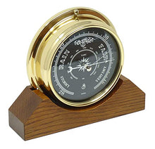 Tabic Handmade Prestige Barometer on English Dark Oak Mantel Display Mount - Handcrafted in England - Timeless Weather Predictor and Decor Piece for Home or Office - Elegant with Modern Precision