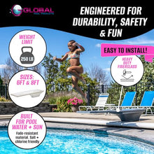 Global Pool Products 6' Grey Diving Board Replacement for Inground Swimming Pools GPP-DB-GX6-G