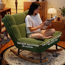 Rocking Chair, Ergonomic Recliner Chair with 3-Position Adjustable Backrest, Comfort Padded Cushion Rocker Chairs with Footrest, for Indoor, Outdoor Living Room Balcony(Green)