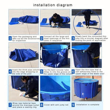 PVC Canvas Pool Above Ground, Circular Thickening Pool, Large Collapsible Frame Pool, Aquarium Pool Pond, for Culture Agricultural Irrigation Water Storage Tank, Easy to Install ( Color : Blue , Size