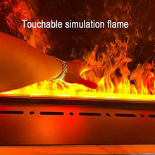 Bedroom Fireplace Fireplace Stainless Steel Recessed Electric Fireplace 3D Touchable Flame Touch Panel and Remote Control Operation Fireplace Heater