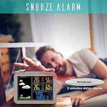 Wireless Weather Stations with Colorful LCD Screen, Digital Atomic Clock Weather Thermometer with Sensors, Accurate Temperature and Humidity Monitor Forecast Weather Station