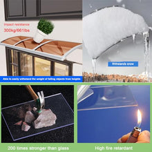 Weatherproof Front Door Awning, Outdoor Patio Porch Canopy with Brown Polycarbonate Board & Silver Aluminium Frame, UV/Rain/Snow Protection, Non-Deformed Rain Shelter (80x230cm/32 x91)