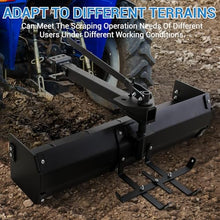 42 Inch Tow Behind Box Scraper, Premium Steel Powder Coated Tractor Box Scraper with Box Blade, Lawn Tractor Attachments Fit for ATVs, UTV, Ideal for Grading, Landscaping