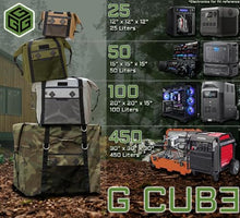 Xtreme Sight Line ~ AQUA G CUBƎ 450 + G SØLAR 180 Waterproof Faraday Bag for Large Generators and Solar Panels ~ Protects Against EMP/CME/EMF/RF ~ Diamond Form Farday Interior ~ Multicam Camo