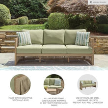 Signature Design by Ashley Eucalyptus Outdoor Sofa, 3-Seater Patio Couch