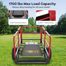 Utility Trailer, Heavy Duty ATV Trailer, 1700lbs 17 Cubic Feet Lawn Mower Trailer, Yard Garden Trailer with Removable Sides, ATV Dump Trailers Pull Behind for Lawn Mower Tractor