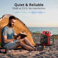 AMERISUN 2500-Watt Inverter Generator, Super Quiet & Lightweight Gas Powered Generator, CO Sensor, RV Ready Parallel Capable, Long Run Time for Camping, Tailgating and Home Use