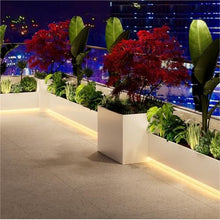 YUHUAWF Garden Bench Solar Light Planter Box Landscape Flower Bed Planter Box with Bench