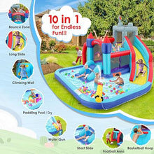 AKEYDIY 10-in-1 Inflatable Bounce House with Slide and Climbing Wall