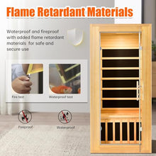 SAUNA DOCTOR 1180W Infrared Sauna for Home, 1 Person Indoor Dry Sauna with 7 Graphene Heating Plates & Foot Care, Canadian Hemlock Wood Spa, Bluetooth Speakers, 6mm Tempered Glass