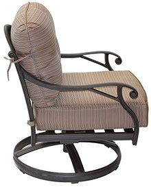Guoml Nassau Outdoor Patio Set of 4 Swivel Rocker Club Chairs Dark Bronze
