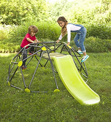 HearthSong Indoor/Outdoor Climbing Dome Play Set with Slide Gray Green