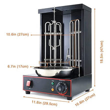 Dntum Shawarma Doner Maker, Automatic Rotation Vertical Kebab Grill, with Temperature Adjustment Switch and 2 Heating Tubes, for Roast Turkey, Taco Roast and Fried Chicken, Home Restaurant Kitchen