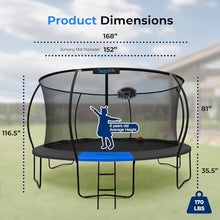 SereneLife 14ft Trampoline with Net & Basketball Hoop Black