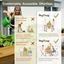 VegTrug Classic Raised Bed, Natural, Medium 1.8m - Cedar Wood V-Shaped Raised Garden Bed for Outdoor Gardening - Ergonomic Design for Balcony, Patio & Small Spaces
