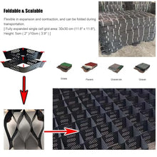 Geo Grid Geogrid Under Gravel Driveway 680 Sq Ft， Foldable Heavy Duty Ground Paver Grids for Erosion Control, Garden Subgrade Work Honeycomb Gravel Grid ( Color : H: 3.9 In , Size : 19.7x36.1ft/6x11m