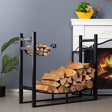 DJVHSRI Firewood Rack Heavy Duty Fireplace Firewood Racks 2.8 Ft, Indoor/Outdoor Log Wood Holder Rack with Kindling Holder, 31 Inch Tall,