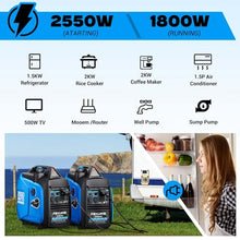 POXURIO 2550-Watt Portable Inverter Generator for Home Use, 1.06Gallon Large Fuel Tank Up to 10 Hours Use, 120V Gas Powered Generator Super Quiet - EPA Compliant-Blue