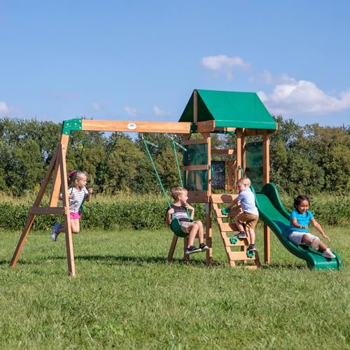 Backyard Discovery Buckley Hill Wooden Swing Set Green