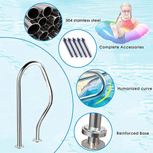 Swimming Pool Hand Rail Pool Rail Pool Railing Pool Handrail Humanized Pool Hand Rail w/Blue Grip Cover 31.5 X 18.5 Inch Pool Railing 304 Stainless Steel Material