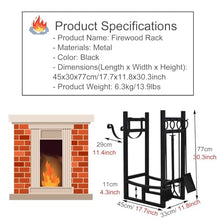 Heavy Duty Firewood Rack with Kindling Holder, Metal Log Storage Stand for Fireplace, Patio, Deck, Wood Stove, Easy Assembly